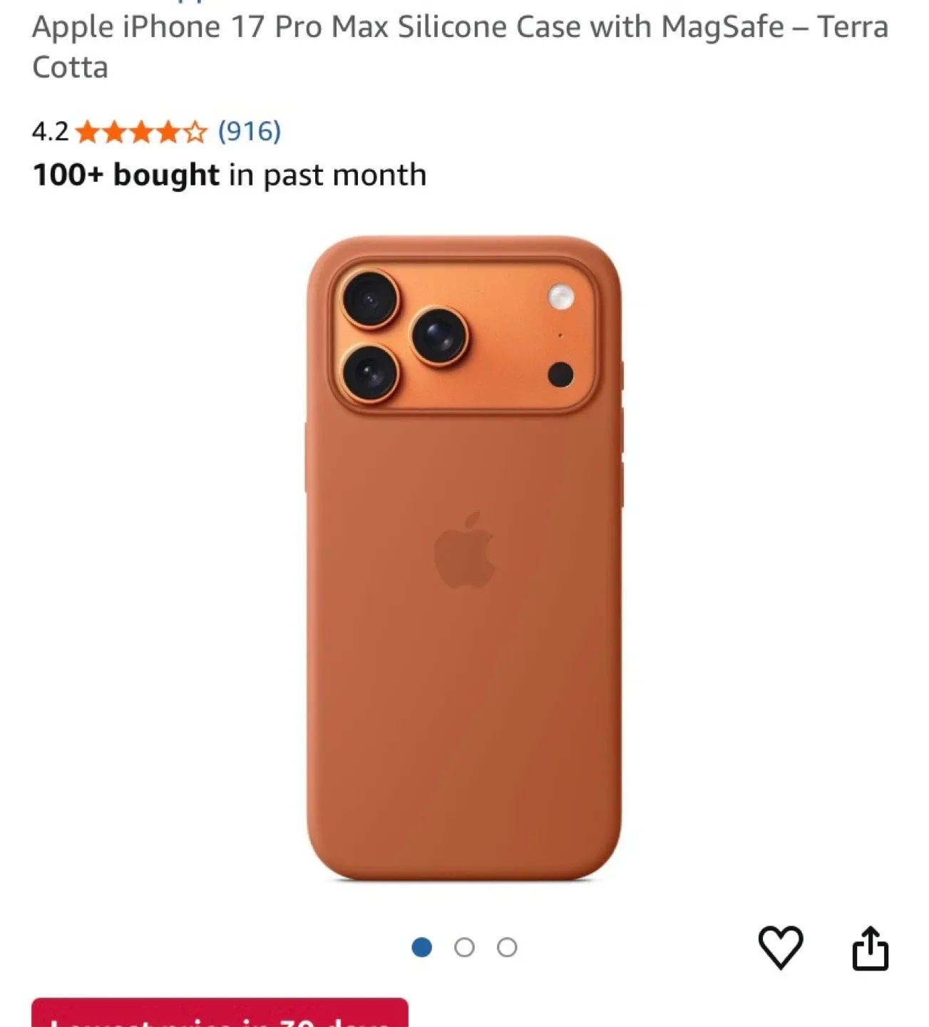 New Apple iPhone 17 Pro Max Terra Cotta Silicone Case