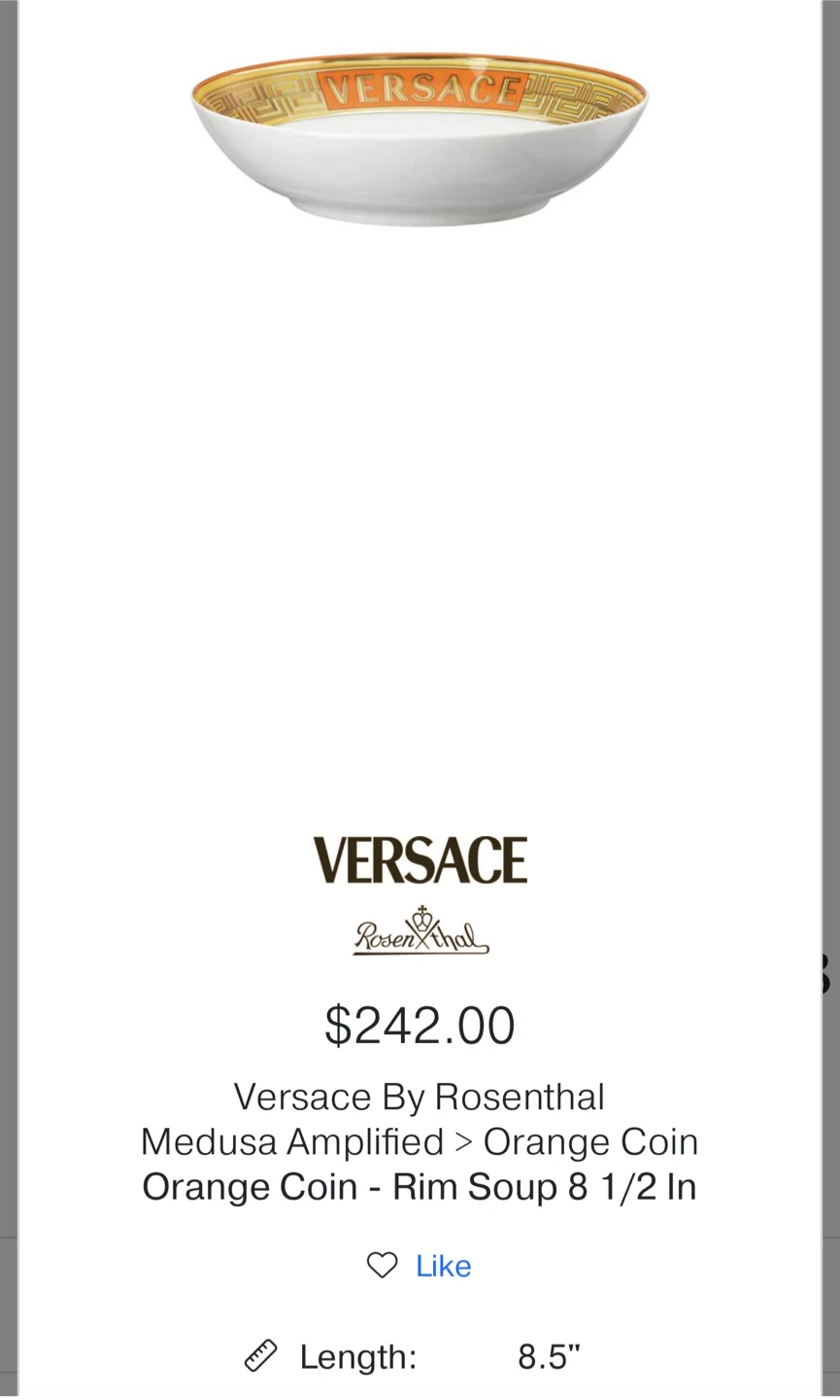 Versace Rosenthal Medusa Amplified Golden Coin Soup Bowl - photo 4