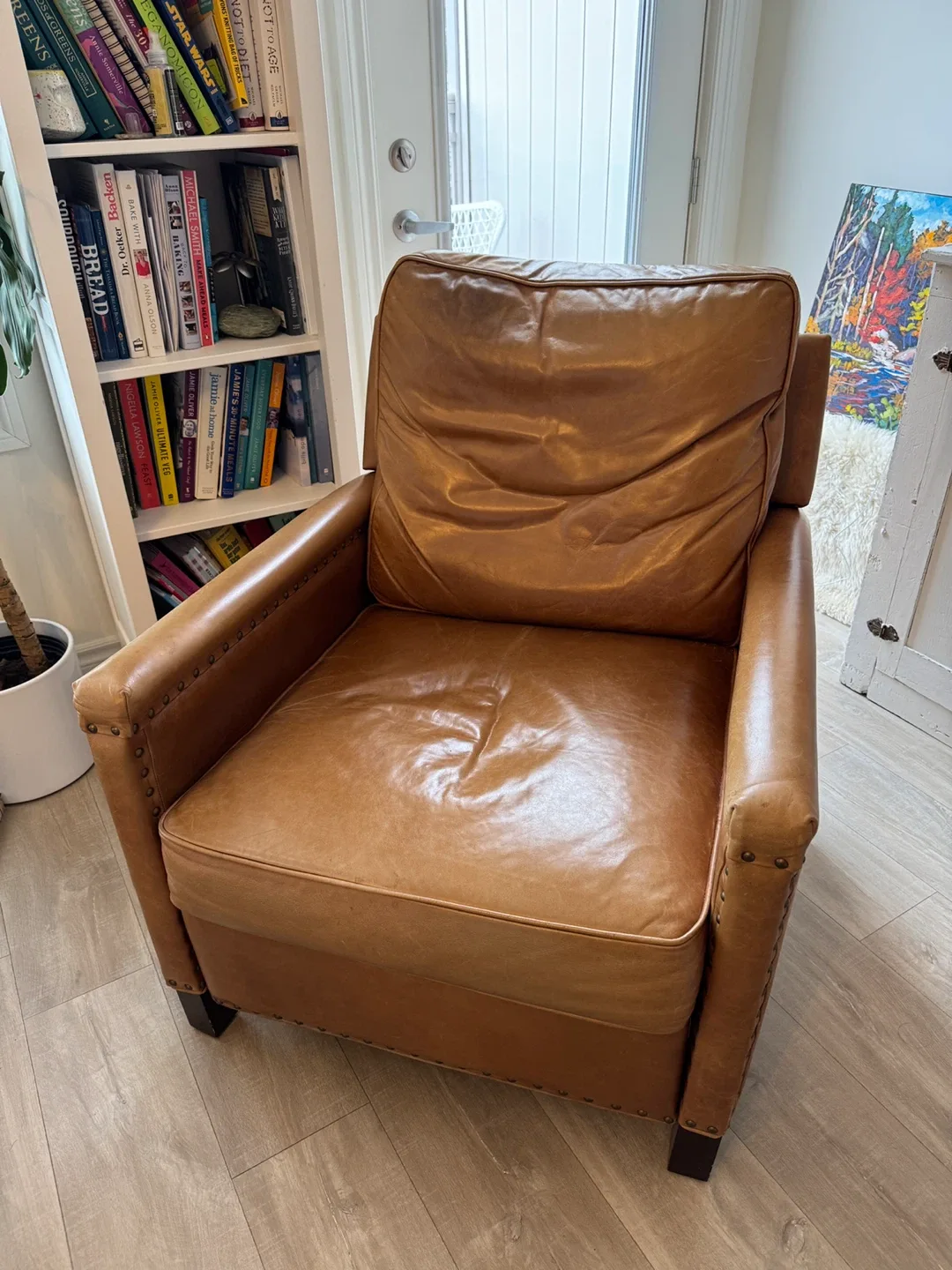 Leather Armchair / recliner with footrest (Pottery Barn)