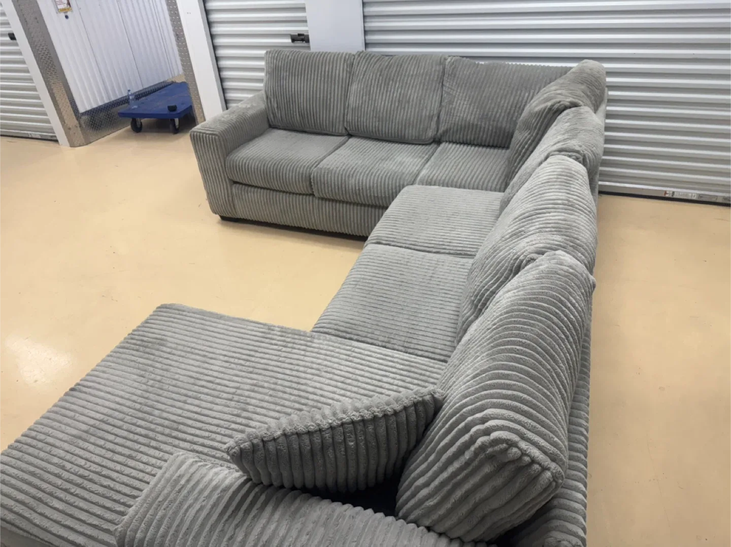 Grey Corduroy Sectional Sofa image indicator(5)