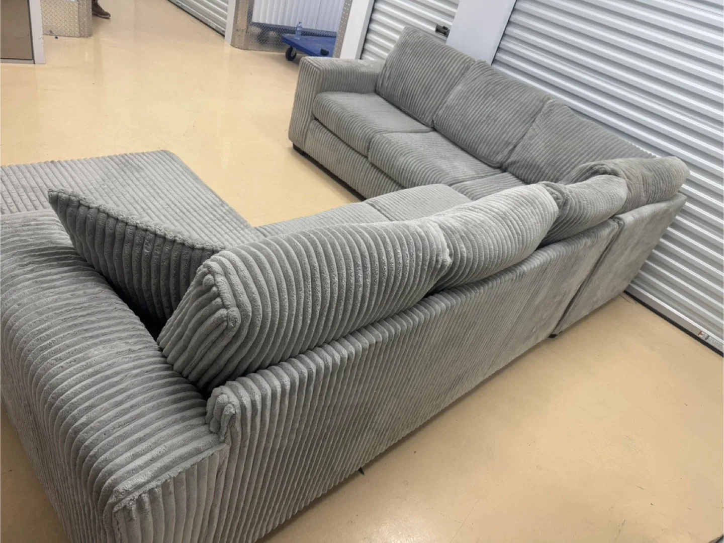 Grey Corduroy Sectional Sofa image indicator(3)