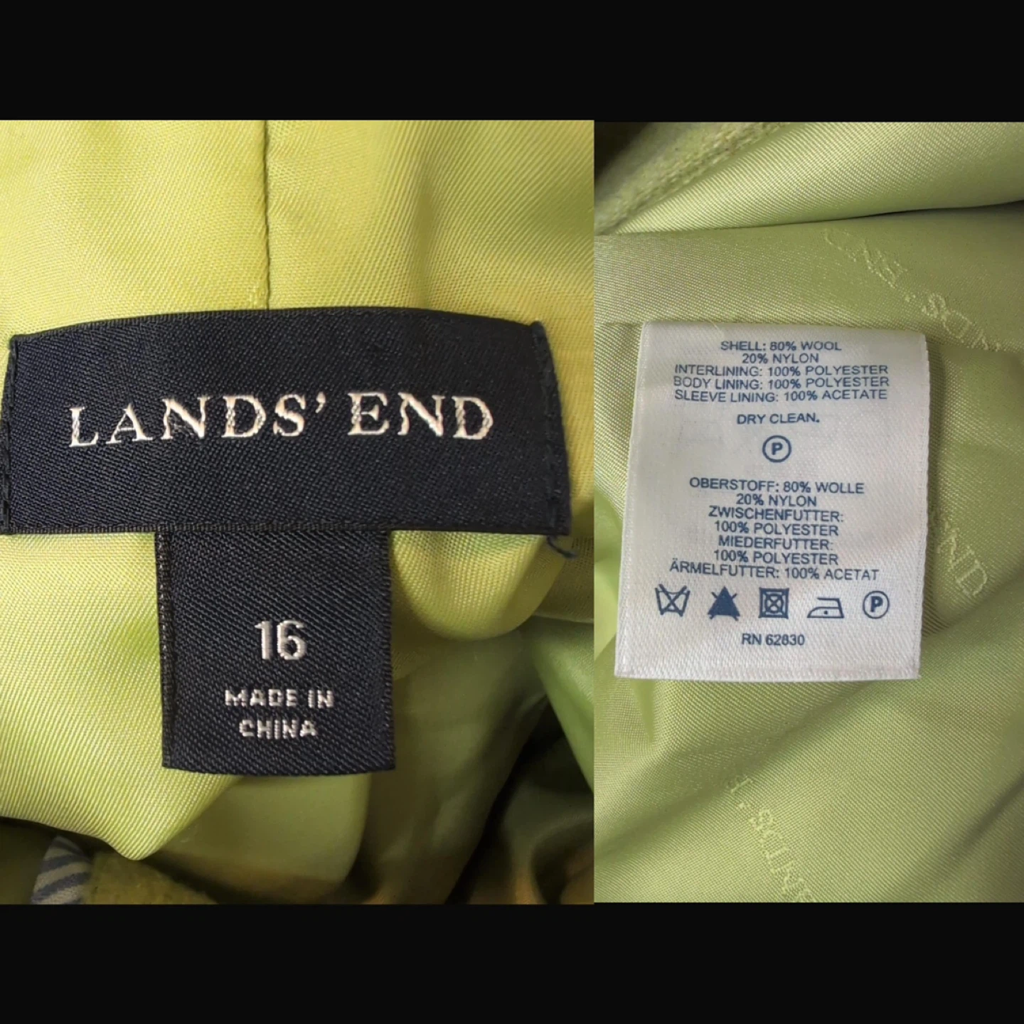 NEW! Lands' End Wool Blend Pea Coat - Size 16 - photo 3