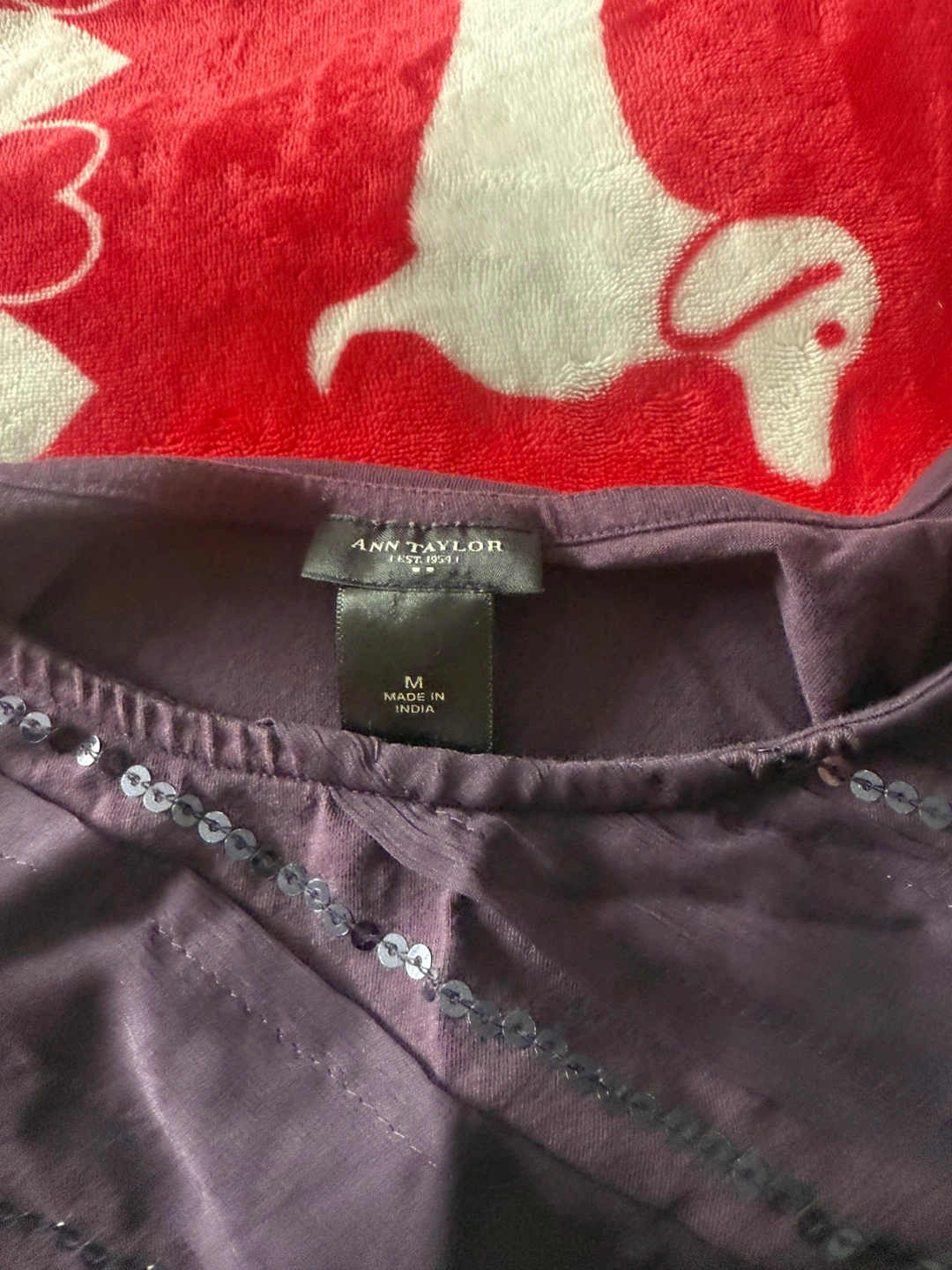 Ann Taylor Loft Purple Sequin Tank - Size M