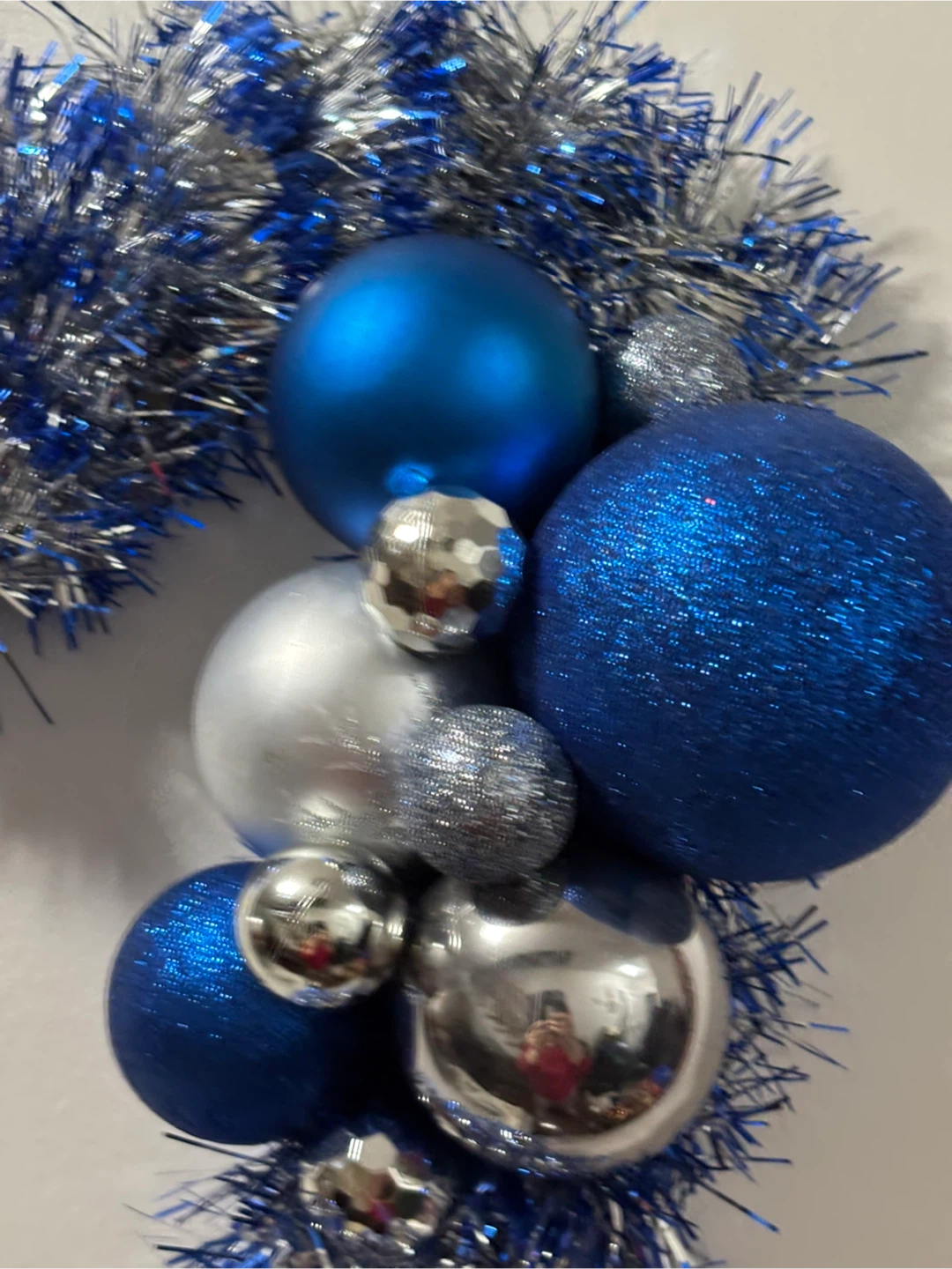 Blue & Silver Christmas Candy Cane Decoration - photo 3