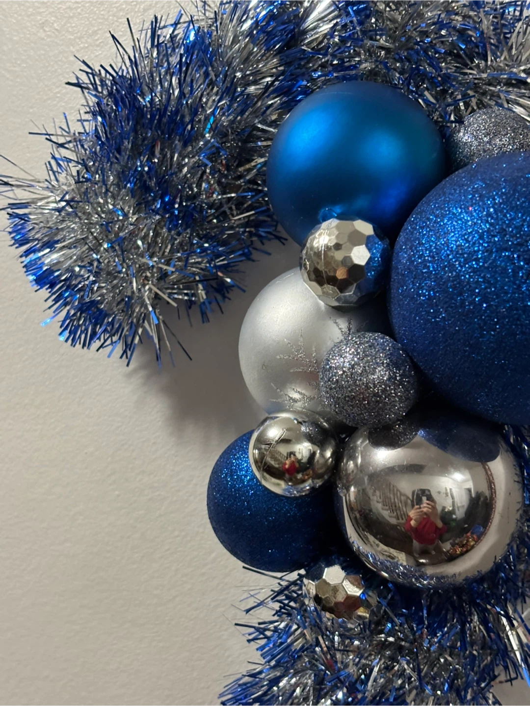 Blue & Silver Christmas Candy Cane Decoration - photo 5