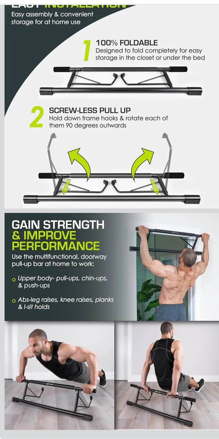 ARTEESOL Foldable Doorway Pull-Up Bar image indicator(5)