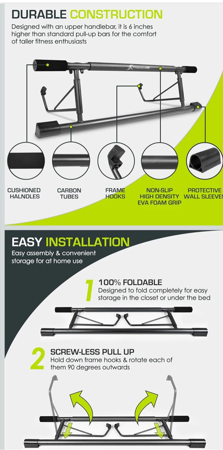ARTEESOL Foldable Doorway Pull-Up Bar - photo 4