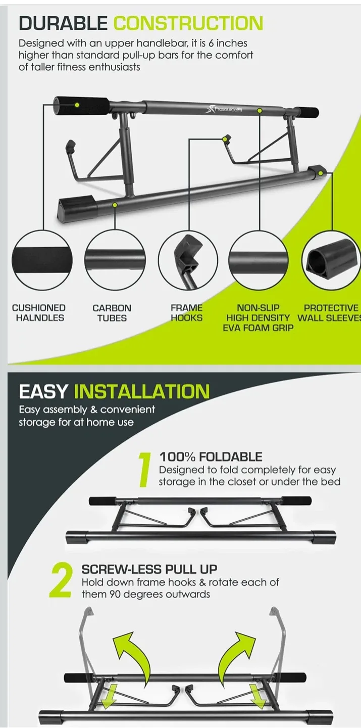 ARTEESOL Foldable Doorway Pull-Up Bar image indicator(4)