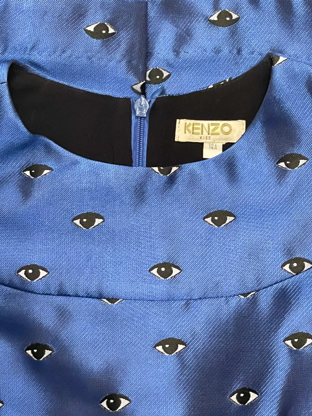 KENZO Kids Blue Eye Print Dress Size 14A image indicator(5)