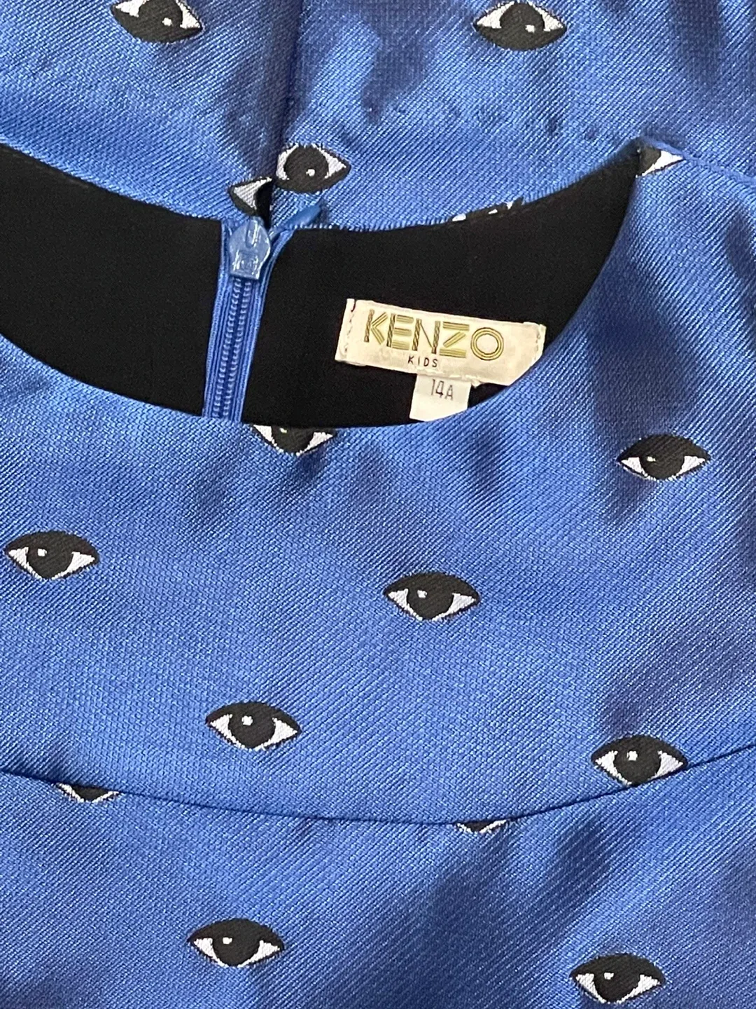 KENZO Kids Blue Eye Print Dress Size 14A