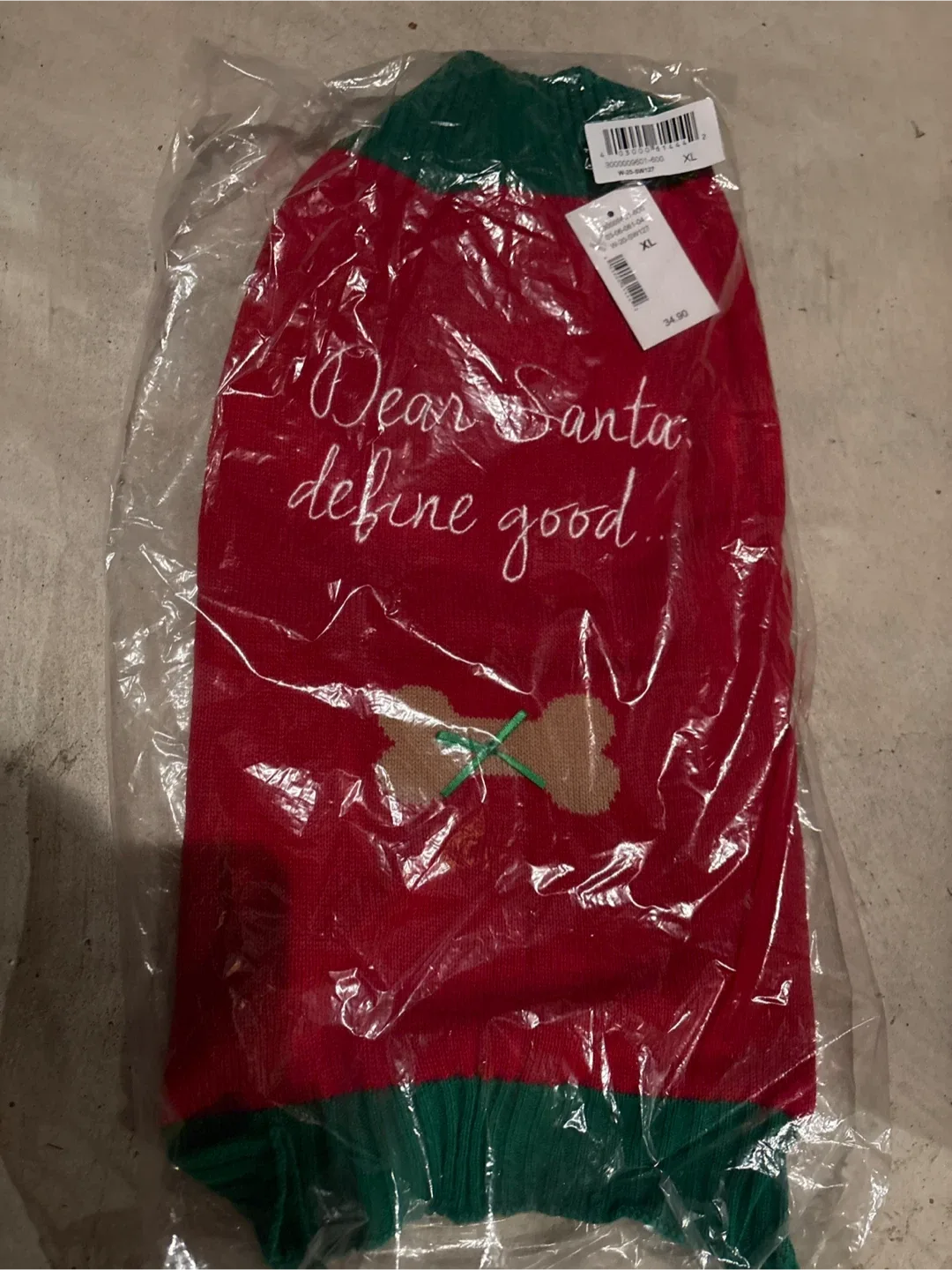 New Dear Santa Dog Sweater, XL and L