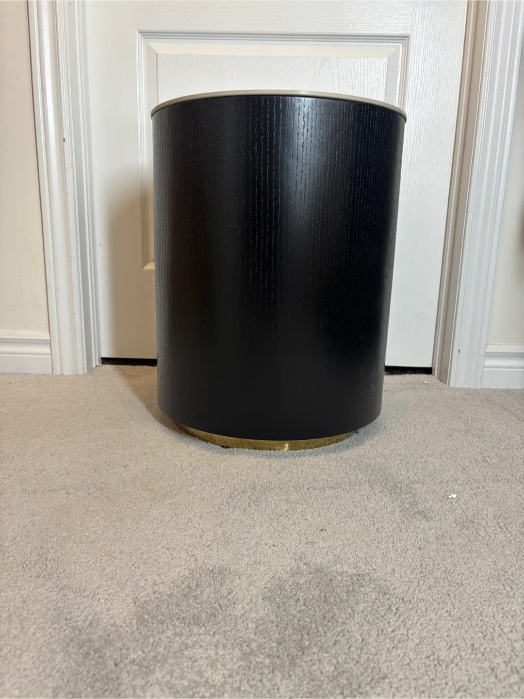 Black Side Table with Marble Top