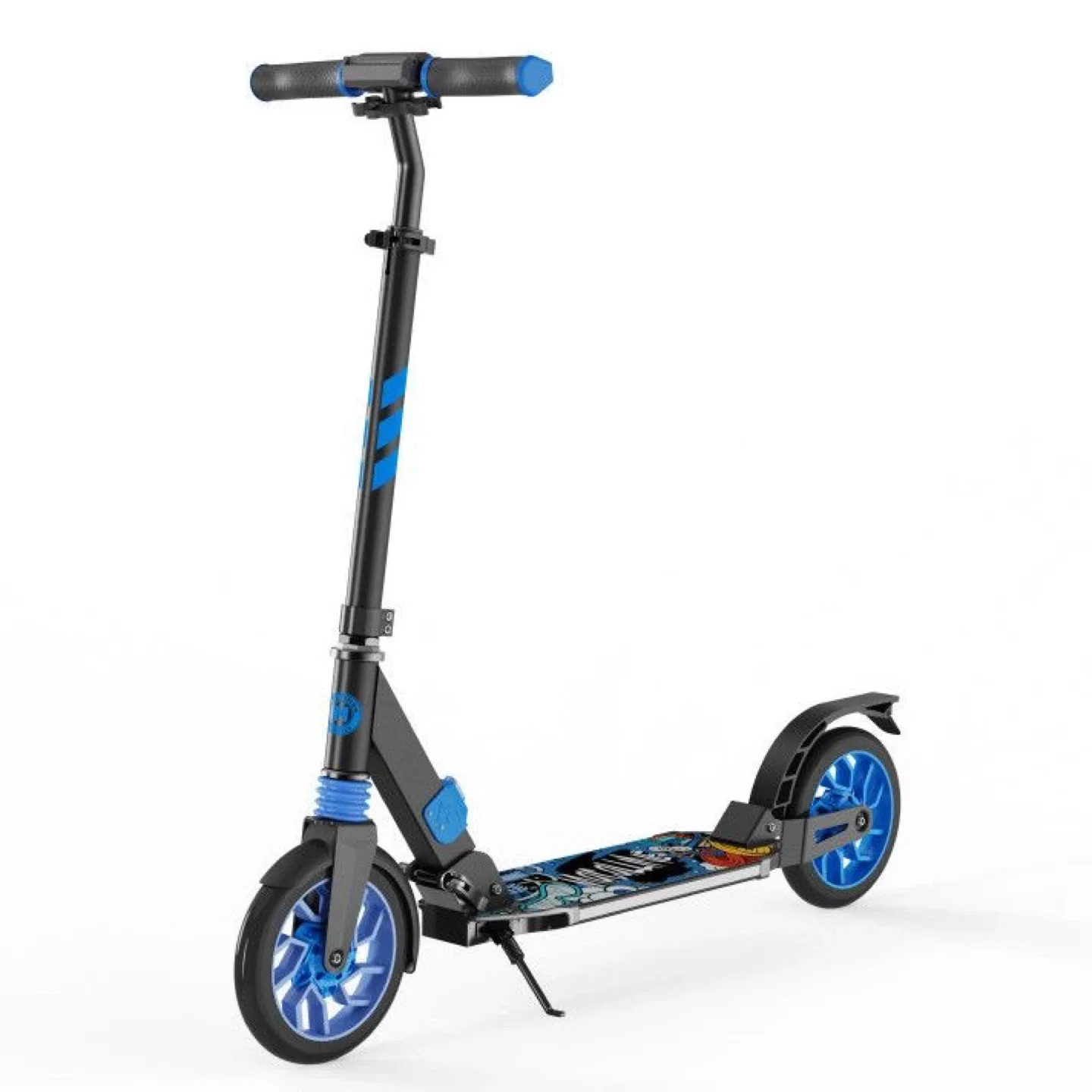 Hot Wheels Folding Kick Scooter - Black/Blue