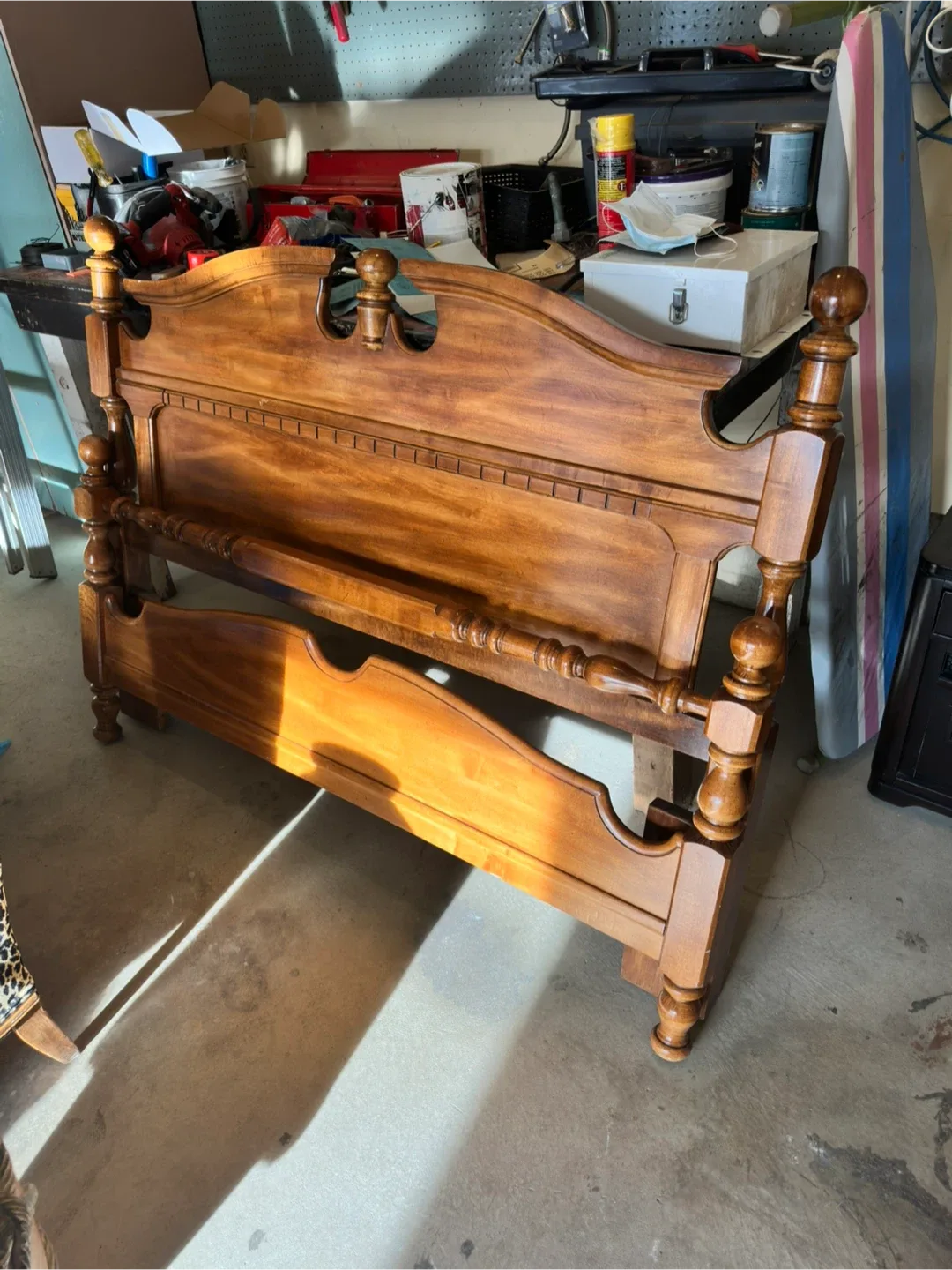 Wooden Bed Frame & Floral Mattress image indicator(3)