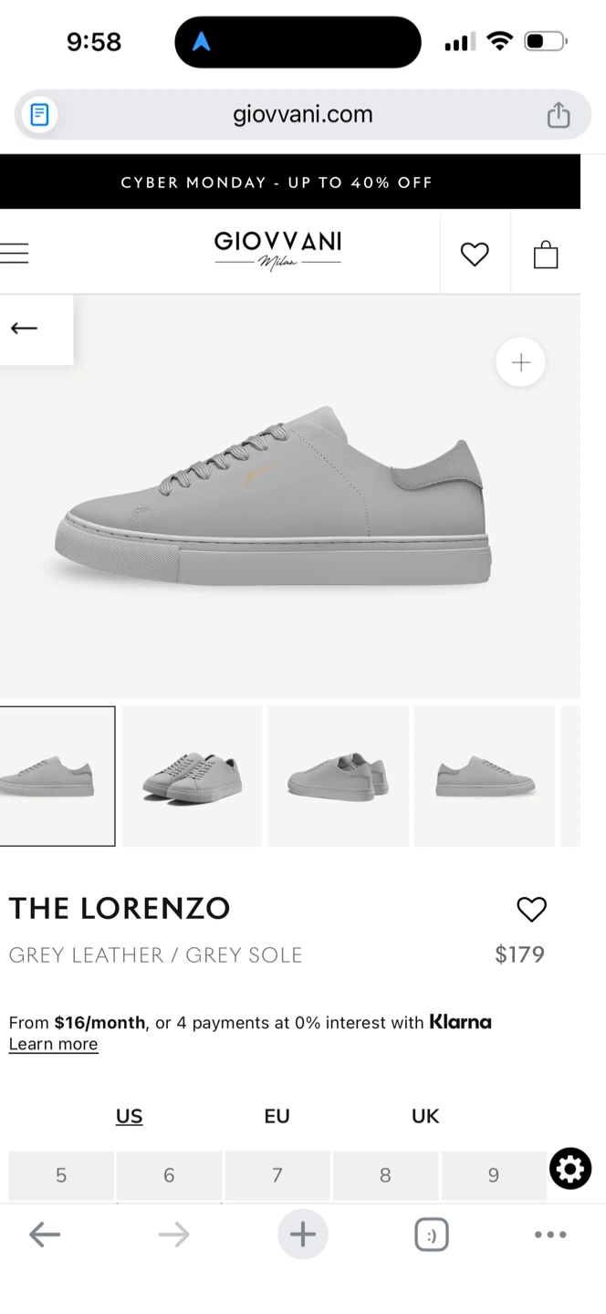 Giovvani Milano Lorenzo Grey Leather Sneakers - New! - photo 4