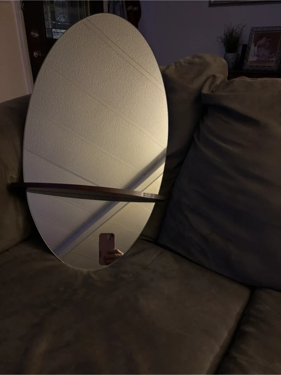 Oval Mirror with Shelf