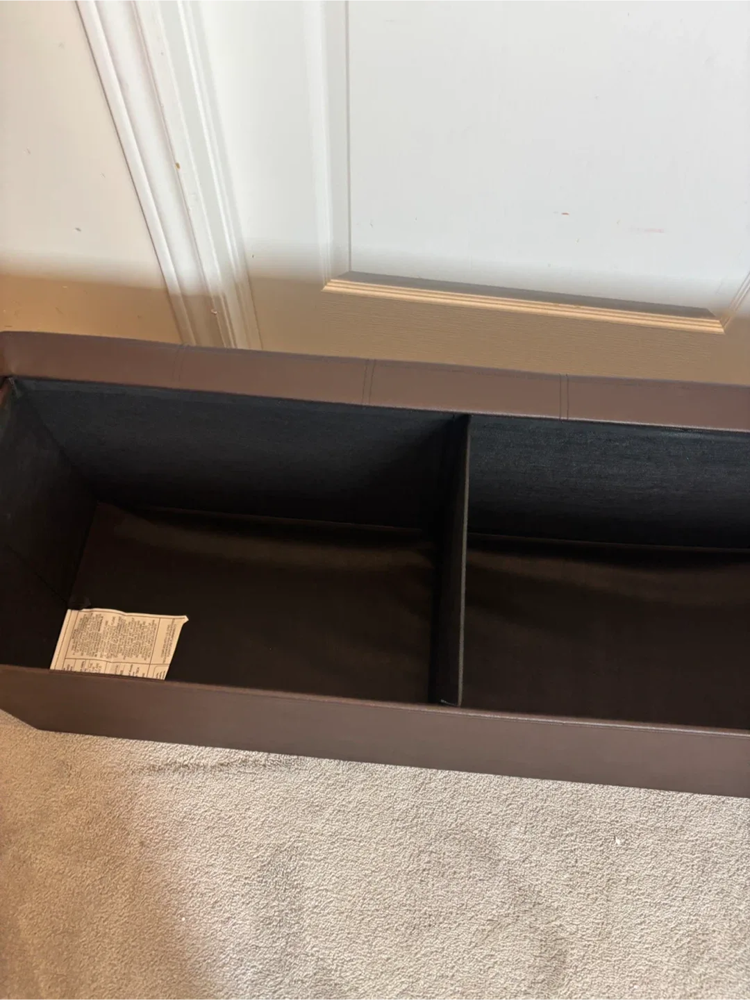 Brown Faux Leather Storage Ottoman Bench image indicator(3)