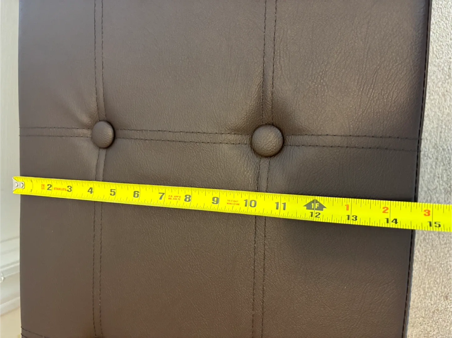 Brown Faux Leather Storage Ottoman Bench image indicator(8)