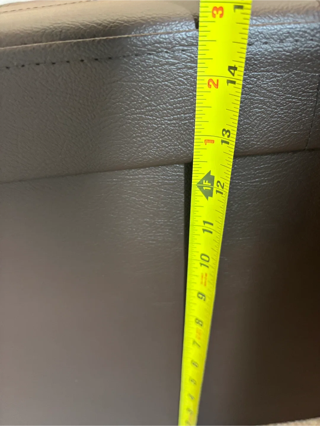 Brown Faux Leather Storage Ottoman Bench image indicator(10)