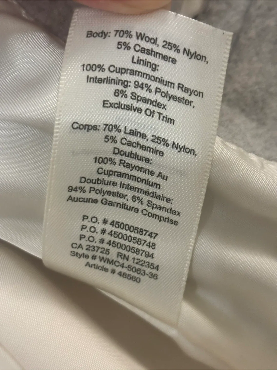 LIKE NEW Aritzia Wilfred Grey Wool Blend Coat - Size XS image indicator(5)