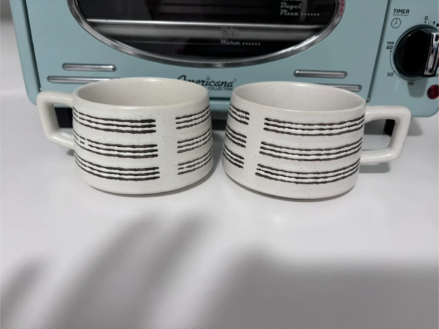 Striped Mugs - 8 oz - Set of 2