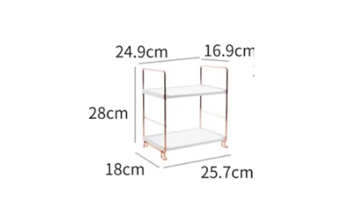 2-Tier Bathroom Counter Organizer - Rose Gold/White image indicator(4)