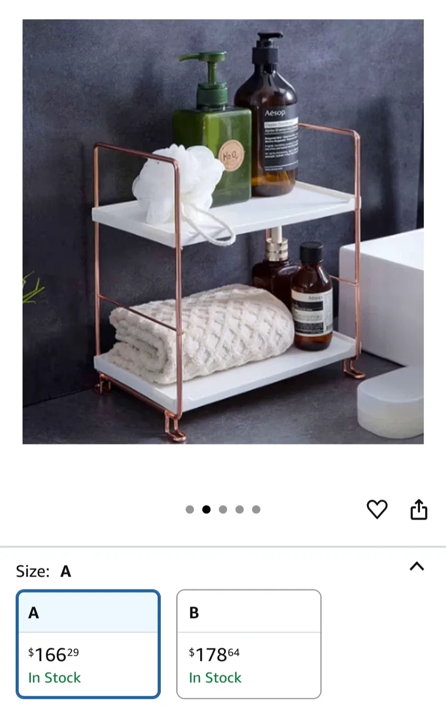 2-Tier Bathroom Counter Organizer - Rose Gold/White image indicator(5)