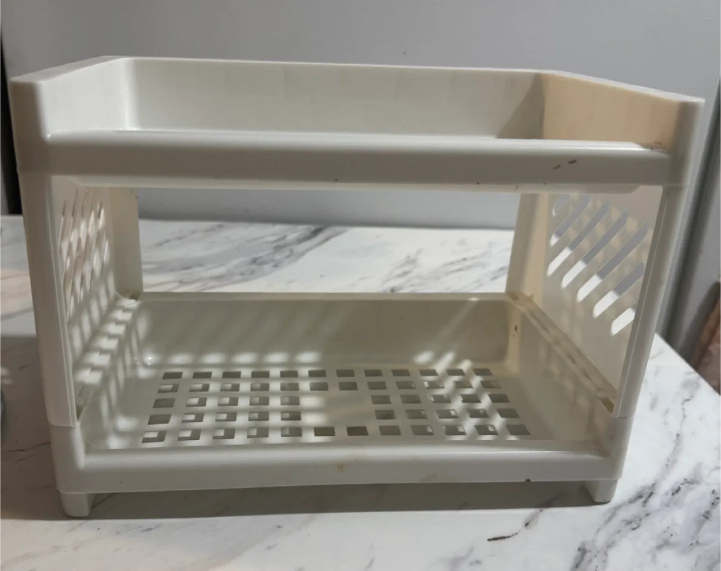 White Plastic Shelf Organizer