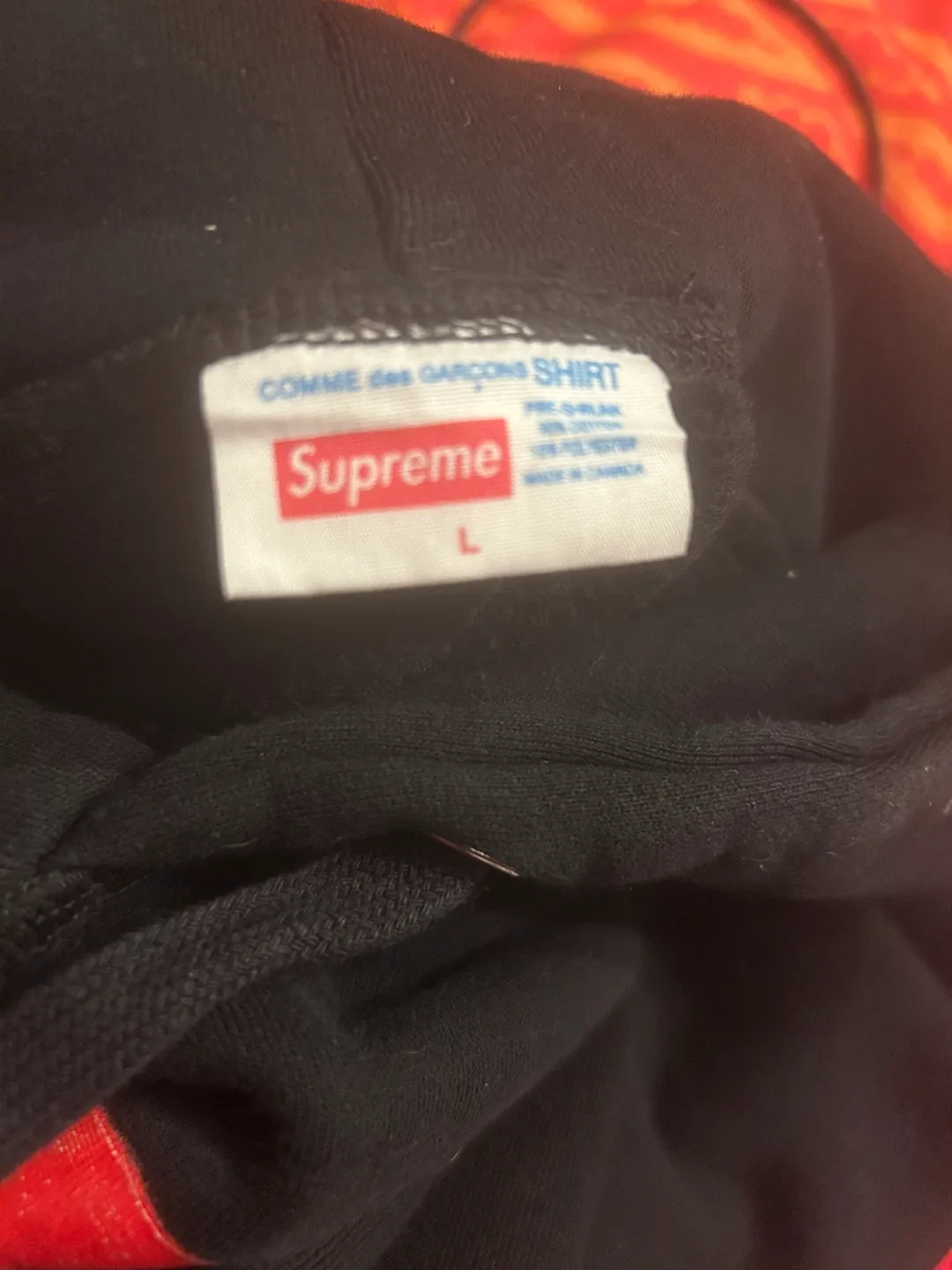 Supreme Comme Des Garcons CDG Box Logo Hooded Sweatshirt Black image indicator(4)