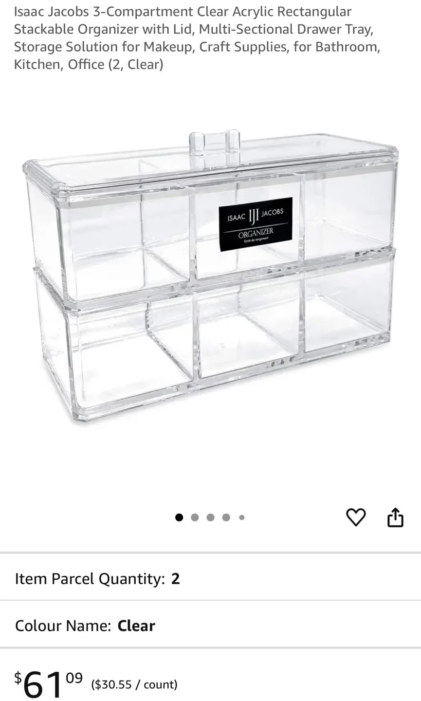Clear Acrylic Makeup Organizer image indicator(6)