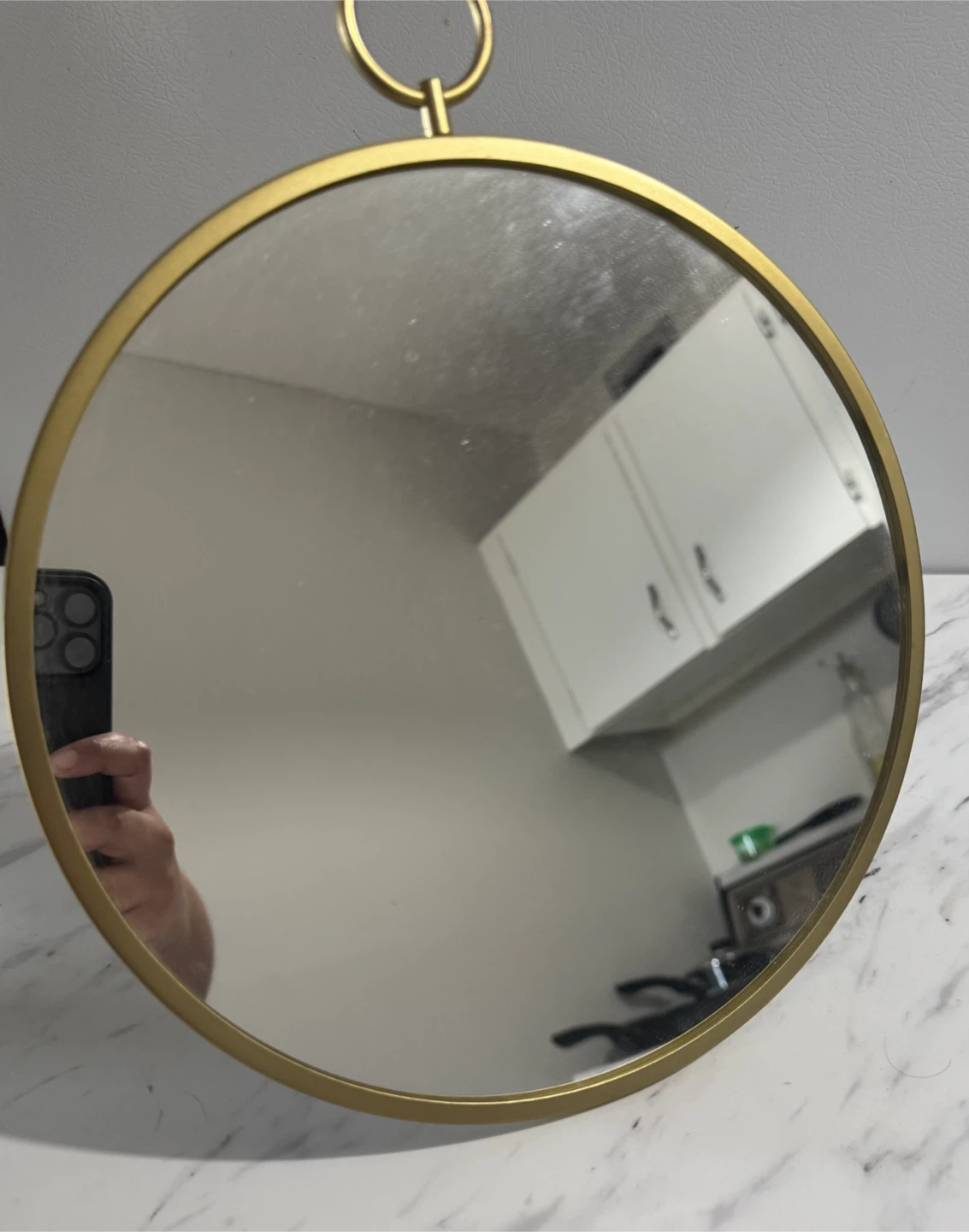 Gold Round Mirror with Stand - photo 2