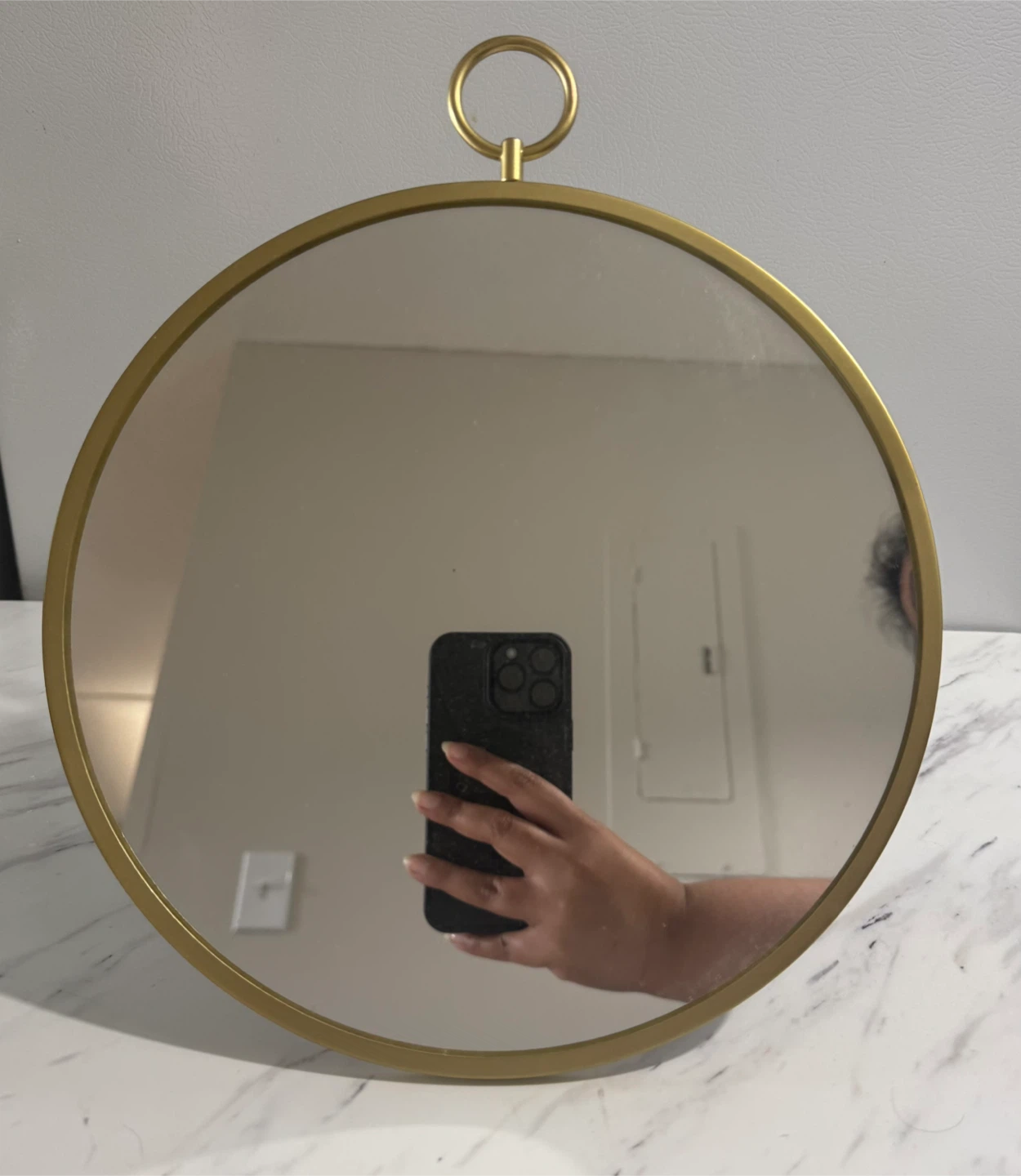 Gold Round Mirror with Stand - photo 4