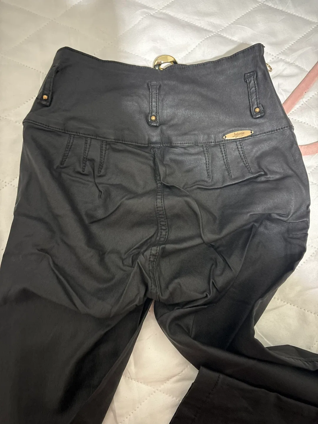 Imperial Black Pants with Gold Chain COLOMBIAN JEANS image indicator(4)