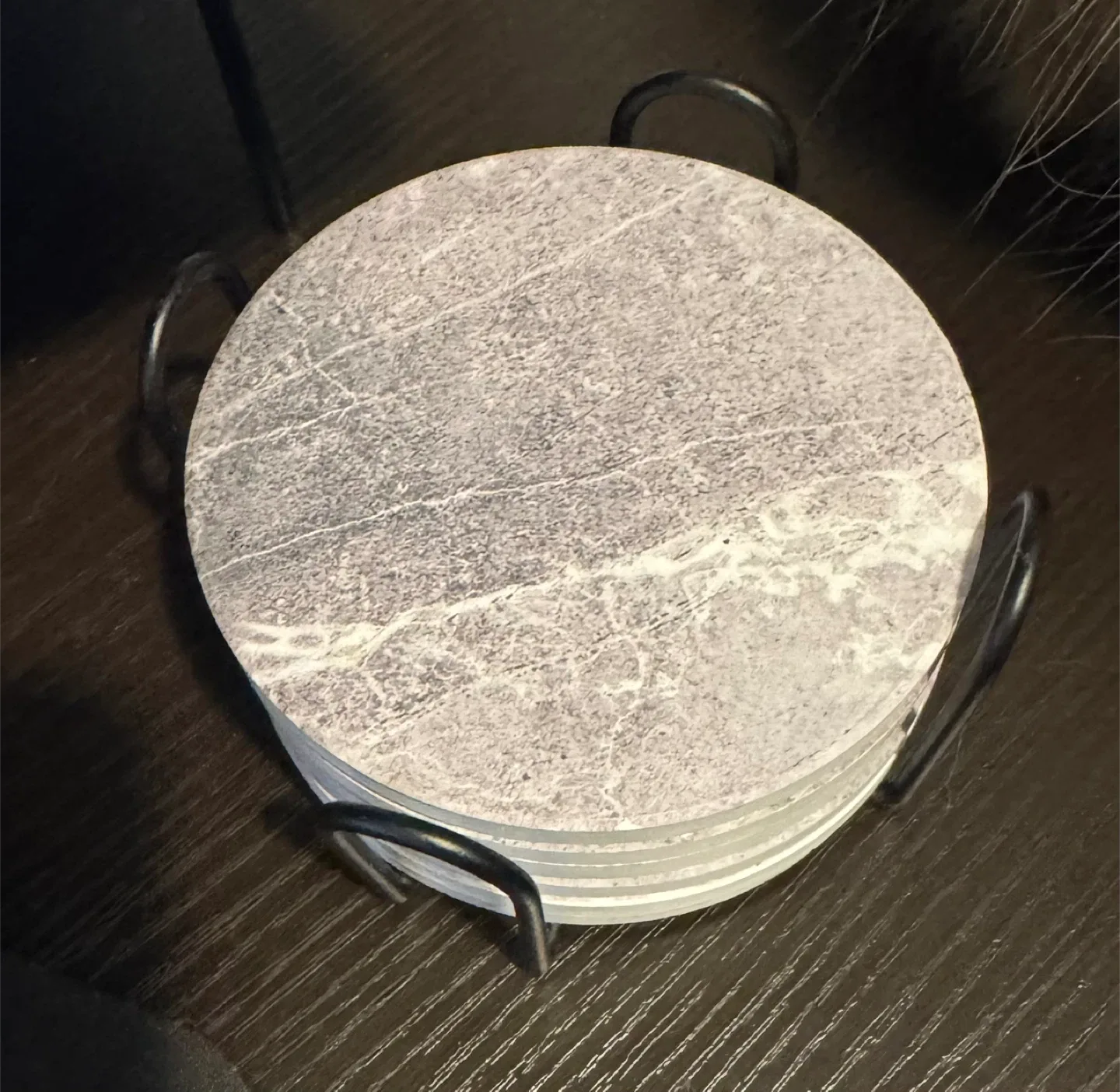 Marble Coasters with Metal Holder image indicator(3)