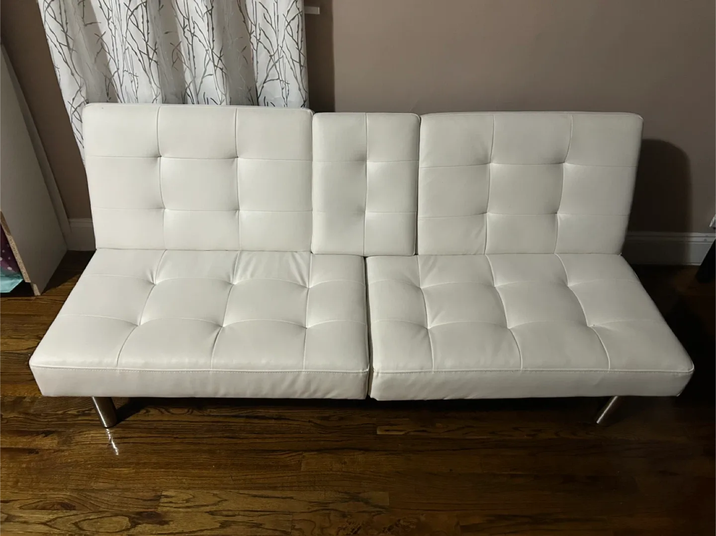 White Futon Sofa Bed image indicator(2)