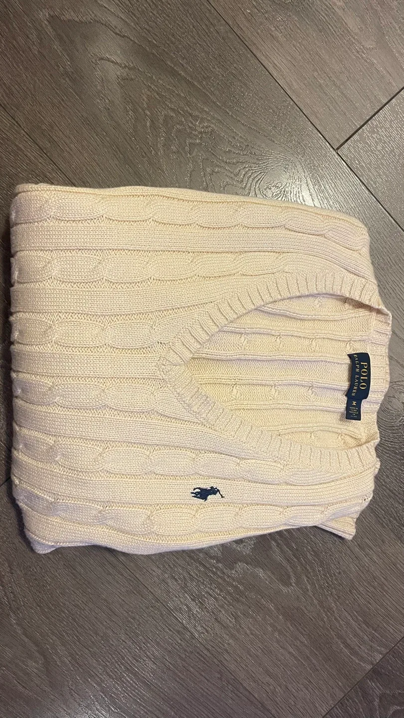 Ralph Lauren Polo Cream Cable Knit Sweater - Size M