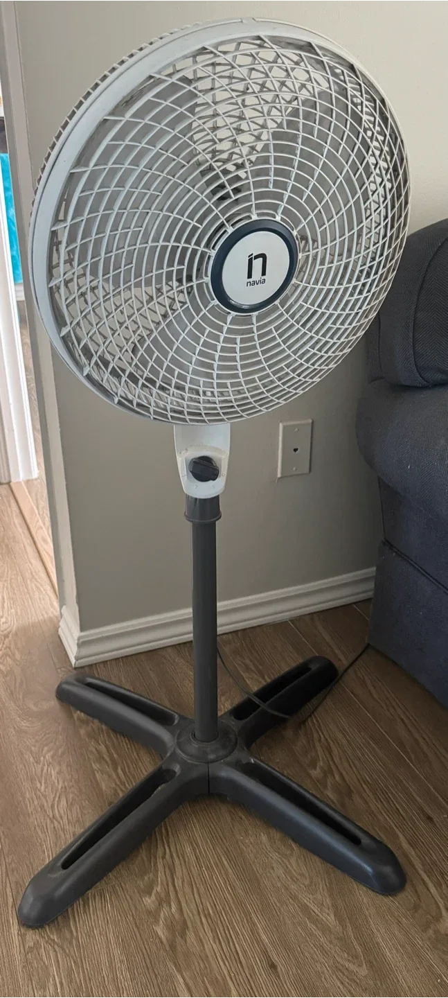 Navia Stand Fan - White & Grey