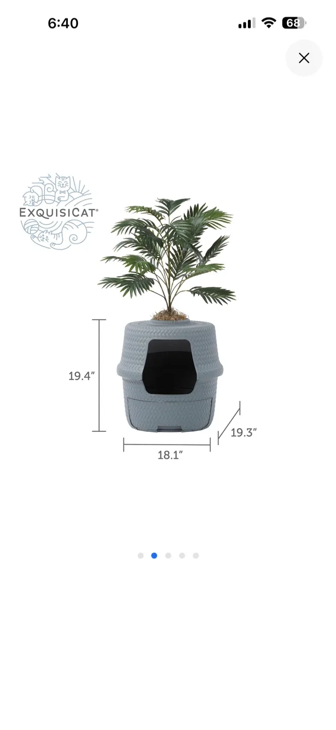 Exquisicat Hooded Cat Litter Box with Plant image indicator(3)