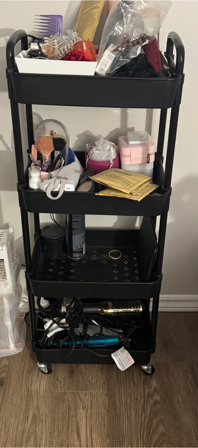 Black 4-Tier Rolling Cart image indicator(3)