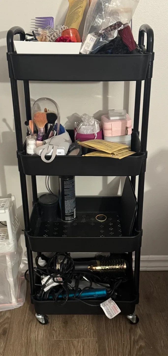 Black 4-Tier Rolling Cart image indicator(4)