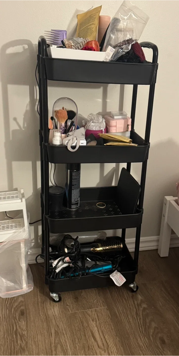 Black 4-Tier Rolling Cart image indicator(2)