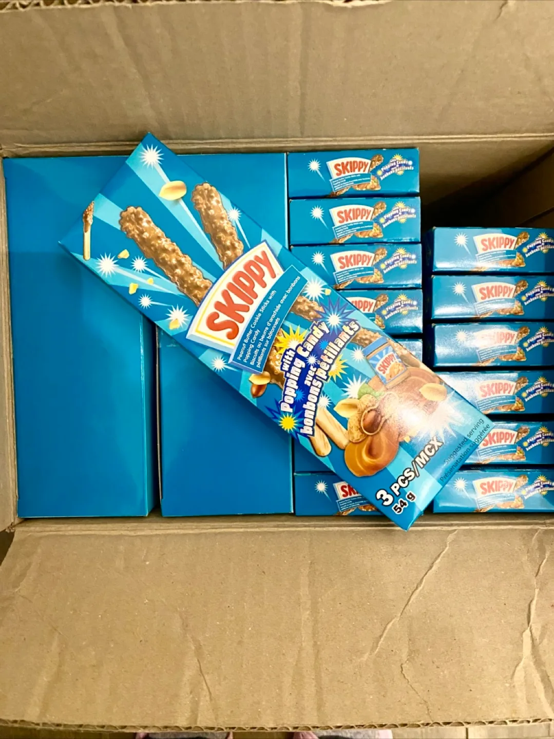 Skippy peanut butter cookie sticks with Popping Candy