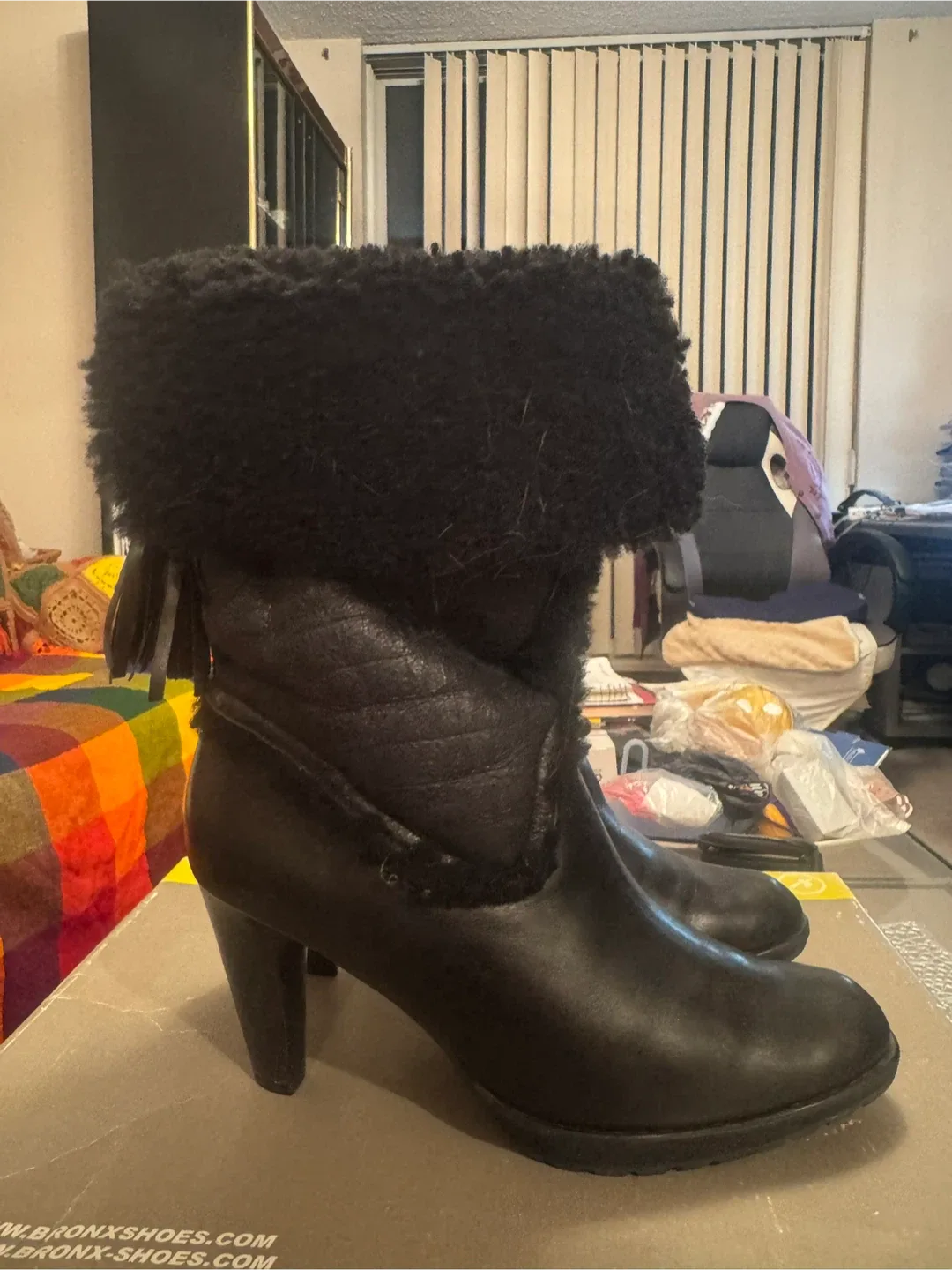 Peter Kaiser Black Leather Heeled Boots - Size 8.5 US. image indicator(2)