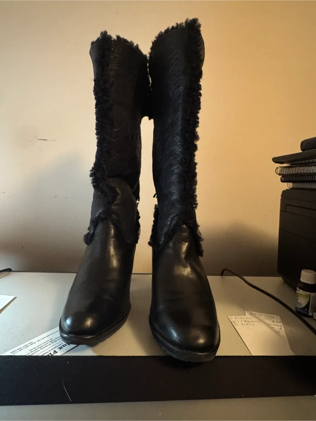 Peter Kaiser Black Leather Heeled Boots - Size 8.5 US. image indicator(7)