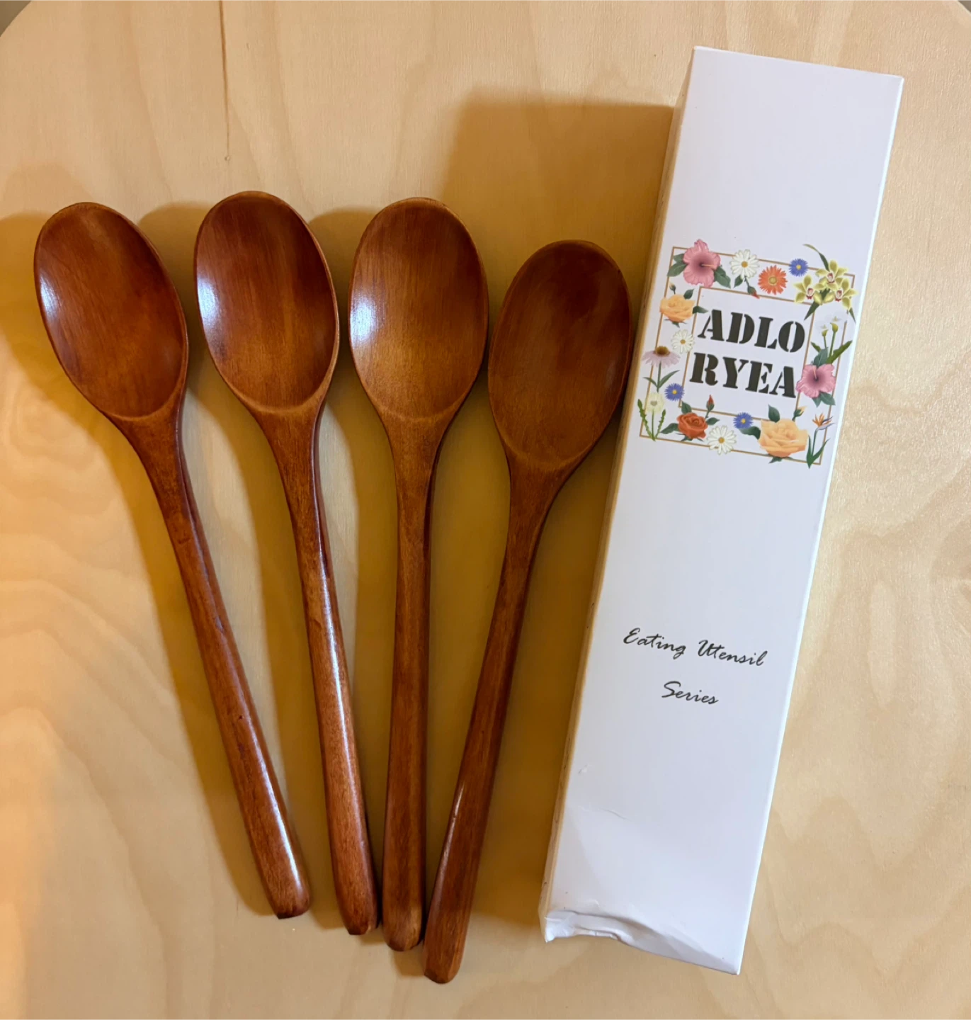 Wooden Spoons, 4 Pieces 9 Inch