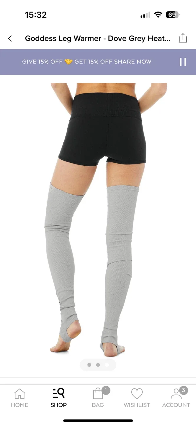 ALO Yoga Goddess Leg Warmer - Dove Grey Heather image indicator(4)