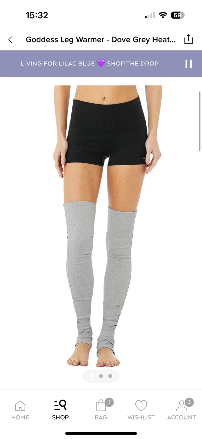 ALO Yoga Goddess Leg Warmer - Dove Grey Heather image indicator(2)