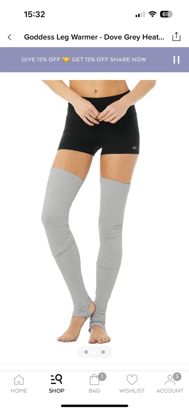 ALO Yoga Goddess Leg Warmer - Dove Grey Heather image indicator(3)