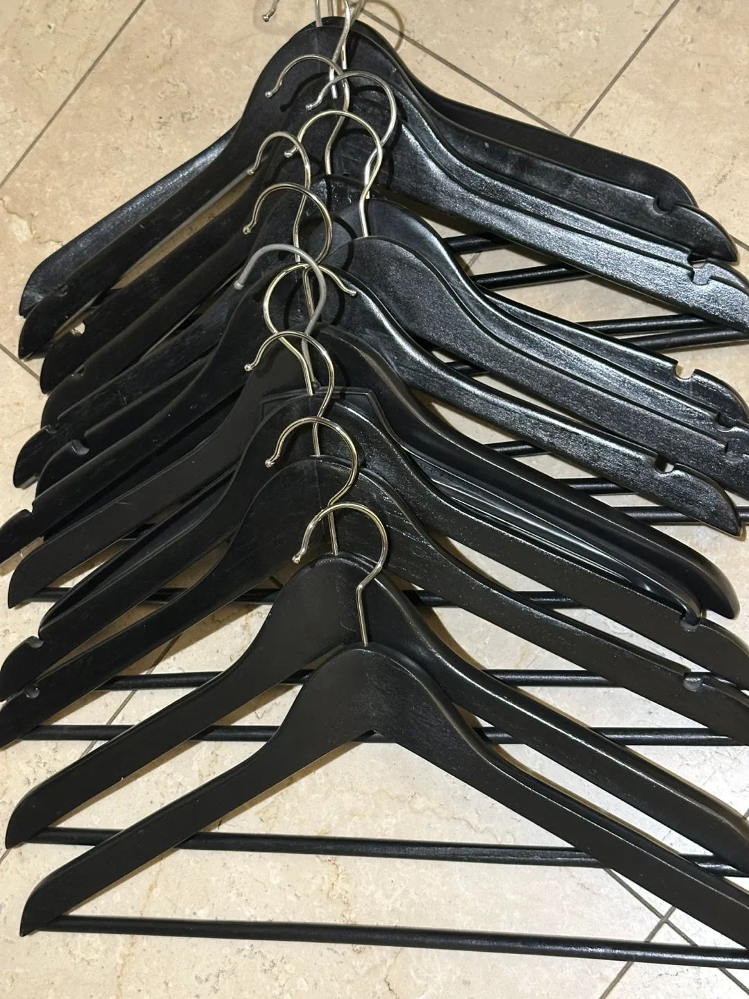 Wooden Clothes Hangers - Black (Lot of 10)
