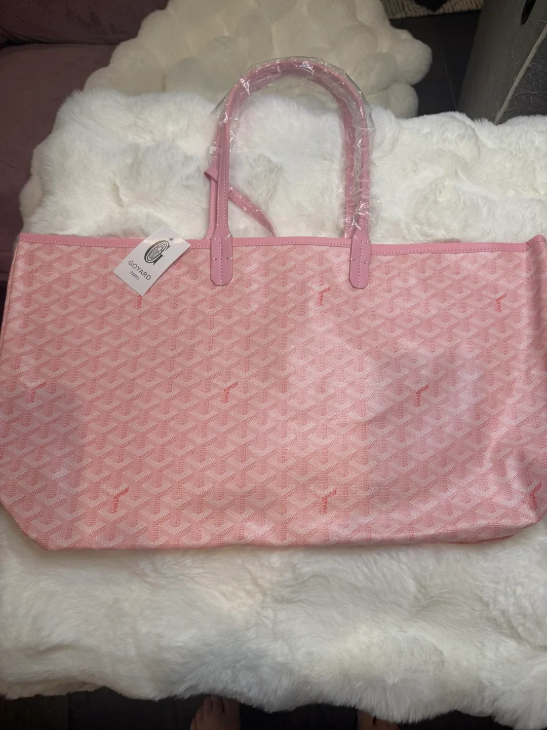 Goyard Inspired Pink Tote Bag